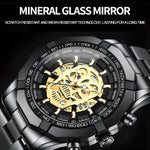 BINBOND S034 30M orologio al quarzo impermeabile scheletro scheletro luminoso orologio