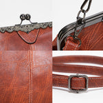 036 Borse con fibbia vintage Borsa a tracolla regolabile in pelle