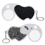 Lente d'ingrandimento pieghevole doppia lente 8X 20X con LED