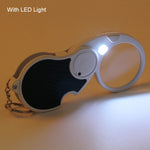 Lente d'ingrandimento pieghevole doppia lente 8X 20X con LED