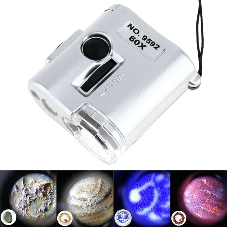 Microscopio portatile 60X con lente acrilica e custodia pelle