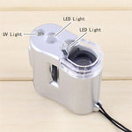 Microscopio portatile 60X con lente acrilica e custodia pelle