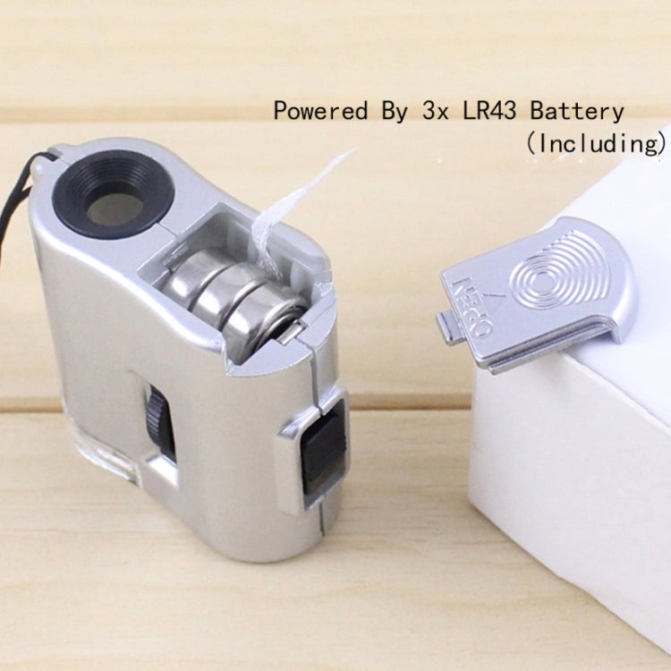 Microscopio portatile 60X con lente acrilica e custodia pelle