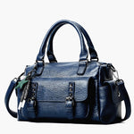 048 Borsa a tracolla multiscomparto in pelle martellata Borsa a tracolla a tracolla di grande capacità
