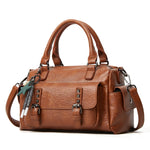 048 Borsa a tracolla multiscomparto in pelle martellata Borsa a tracolla a tracolla di grande capacità