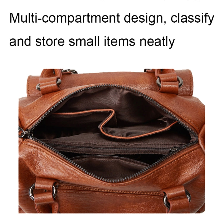 048 Borsa a tracolla multiscomparto in pelle martellata Borsa a tracolla a tracolla di grande capacità