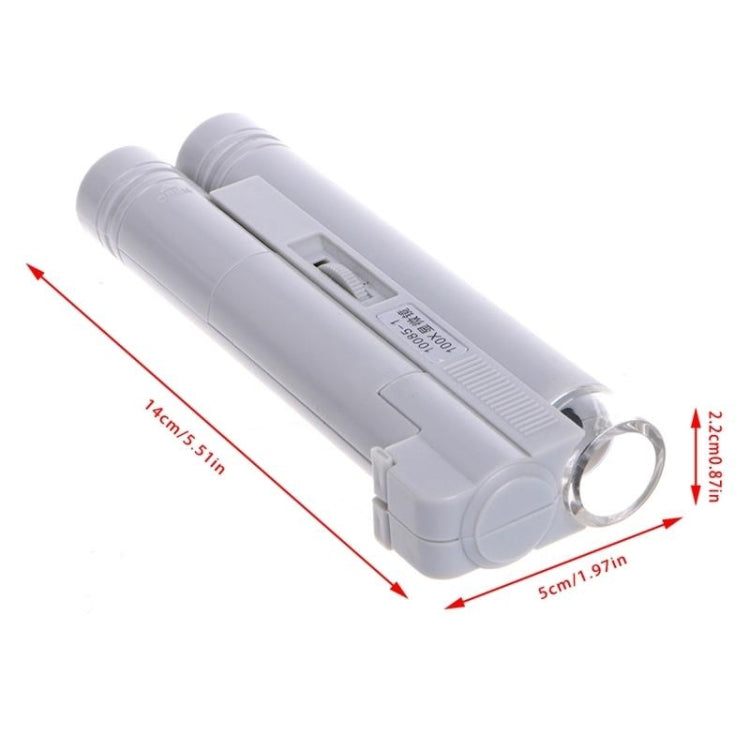 10085-1 Microscopio a doppio tubo 100X con lente d'ingrandimento per l'identificazione della luce a LED, 100X Double Tube