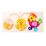Puzzle in legno 3D processo crescita animali per bambini