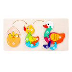 Puzzle in legno 3D processo crescita animali per bambini