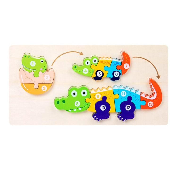 Puzzle in legno 3D processo crescita animali per bambini
