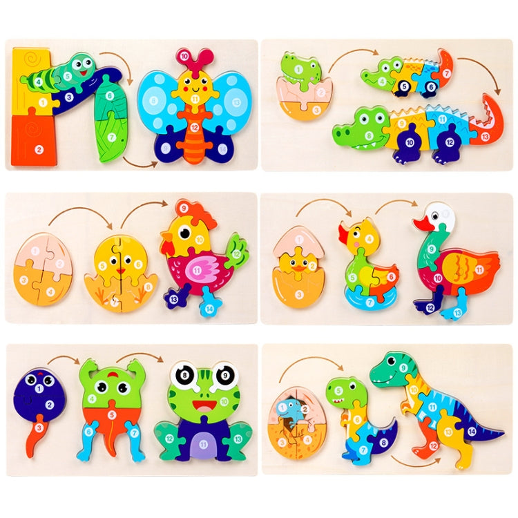 Puzzle in legno 3D processo crescita animali per bambini