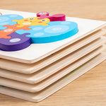 Puzzle in legno 3D processo crescita animali per bambini