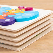 Processo di crescita degli animali in legno Evolution 3D Jigsaw Puzzle Toy Early Education Building Blocks