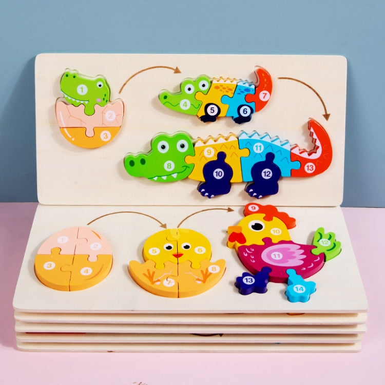 Puzzle in legno 3D processo crescita animali per bambini