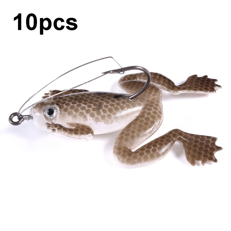HENGJIA FO100 10 pz Anti-Appeso Fondo Galleggiante Rana Pesce Nero Esca Finta Tuono Rana Esca, FO100 (Gray Black), FO100 (Dark Green), FO100 (Light Green)
