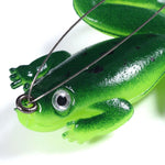 HENGJIA FO100 10 pz Anti-Appeso Fondo Galleggiante Rana Pesce Nero Esca Finta Tuono Rana Esca, FO100 (Gray Black), FO100 (Dark Green), FO100 (Light Green)