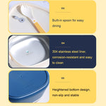 XC-540-541 Lunch Box isolante per ufficio portatile diviso ovale di grande capacità, 600ml (Stainless Blue), 600ml (Stainless Yellow), 600ml (Stainless Purple), 1.2L (Stainless Blue), 1.2L (Stainless Yellow), 1.2L (Stainless Purple), 600ml (Plastic Blu...