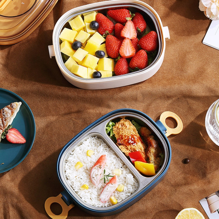 XC-540-541 Lunch Box isolante per ufficio portatile diviso ovale di grande capacità, 600ml (Stainless Blue), 600ml (Stainless Yellow), 600ml (Stainless Purple), 1.2L (Stainless Blue), 1.2L (Stainless Yellow), 1.2L (Stainless Purple), 600ml (Plastic Blu...