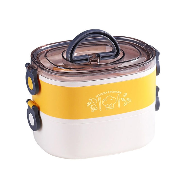XC-540-541 Lunch Box isolante per ufficio portatile diviso ovale di grande capacità, 600ml (Stainless Blue), 600ml (Stainless Yellow), 600ml (Stainless Purple), 1.2L (Stainless Blue), 1.2L (Stainless Yellow), 1.2L (Stainless Purple), 600ml (Plastic Blu...
