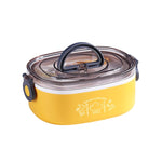 XC-540-541 Lunch Box isolante per ufficio portatile diviso ovale di grande capacità, 600ml (Stainless Blue), 600ml (Stainless Yellow), 600ml (Stainless Purple), 1.2L (Stainless Blue), 1.2L (Stainless Yellow), 1.2L (Stainless Purple), 600ml (Plastic Blu...