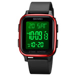 SKMEI 1858 Orologio luminoso a LED con doppio display digitale impermeabile quadrato, 1858 Red, 1858 Blue, 1858 Black, 1858 Rose Gold