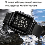 SKMEI 1858 Orologio luminoso a LED con doppio display digitale impermeabile quadrato, 1858 Red, 1858 Blue, 1858 Black, 1858 Rose Gold