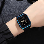 SKMEI 1858 Orologio luminoso a LED con doppio display digitale impermeabile quadrato, 1858 Red, 1858 Blue, 1858 Black, 1858 Rose Gold