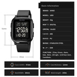 SKMEI 1858 Orologio luminoso a LED con doppio display digitale impermeabile quadrato, 1858 Red, 1858 Blue, 1858 Black, 1858 Rose Gold