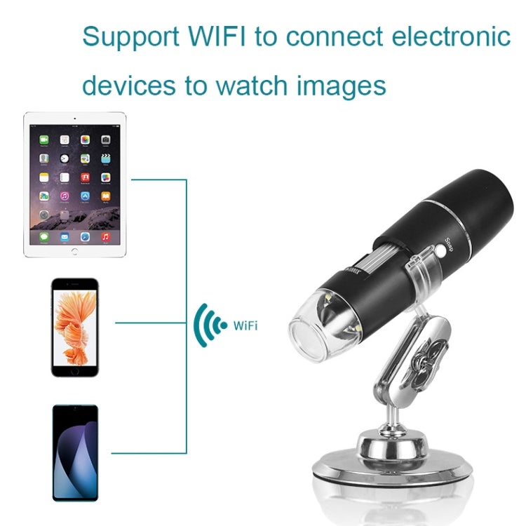Microscopio digitale portatile a luce LED con connessione WIFI wireless 50X-1000X, W05, W05-B, W05-Z11054