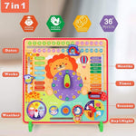 Calendario didattico 7 in 1 in legno per bambini