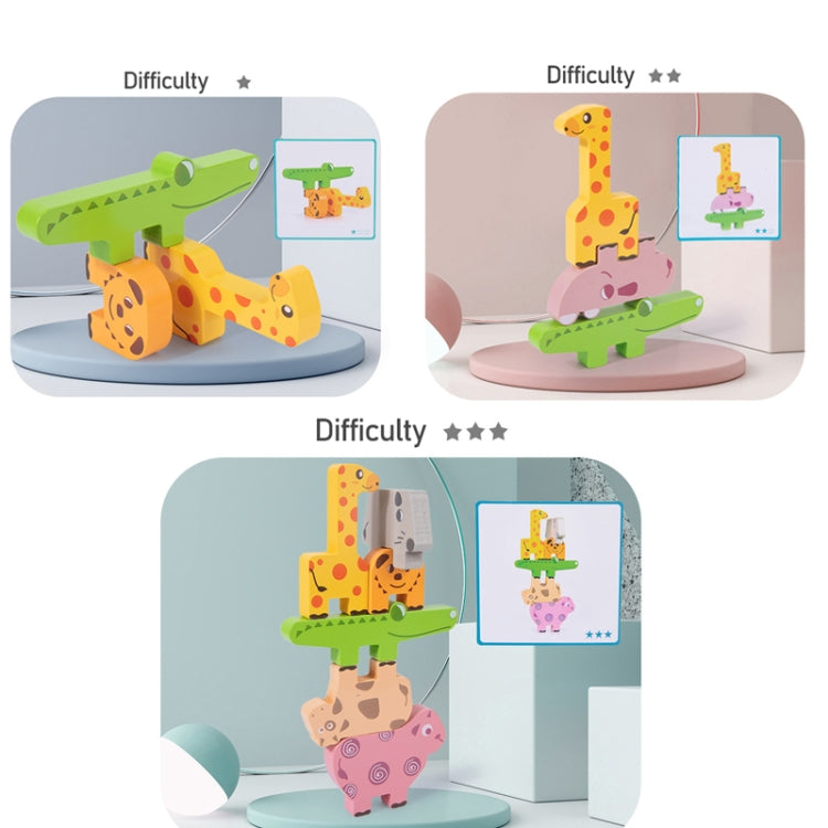 Giocattolo impilabile Animal Balance in legno per bambini