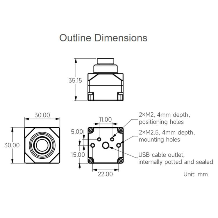 Modulo fotocamera USB Waveshare PS5268 2MP gamma 120 dB