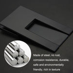 Portasigarette pieghevole portatile in acciaio inossidabile da 2 pezzi, Cigarette Holder Black