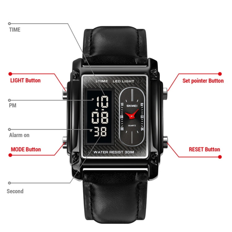 SKMEI 1868 Orologio da uomo impermeabile doppio display