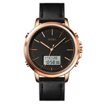 SKMEI 1652 Orologio da uomo in lega di pelle sportiva a doppio movimento, Rose Gold Shell White Machine, Rose Gold Shell Black Machine, Gold Shell White Machine, Gold Shell Black Machine, Black Shell White Machine, Black Shell Black Machine            ...