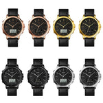 SKMEI 1652 Orologio da uomo in lega di pelle sportiva a doppio movimento, Rose Gold Shell White Machine, Rose Gold Shell Black Machine, Gold Shell White Machine, Gold Shell Black Machine, Black Shell White Machine, Black Shell Black Machine            ...