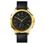 SKMEI 1652 Orologio da uomo in lega di pelle sportiva a doppio movimento, Rose Gold Shell White Machine, Rose Gold Shell Black Machine, Gold Shell White Machine, Gold Shell Black Machine, Black Shell White Machine, Black Shell Black Machine            ...