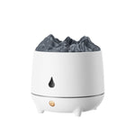 Macchina per aromaterapia domestica con umidificatore a fiamma di simulazione HS01 con luce notturna, Simulation Flame (White), Simulation Flame (Black)