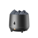 Macchina per aromaterapia domestica con umidificatore a fiamma di simulazione HS01 con luce notturna, Simulation Flame (White), Simulation Flame (Black)