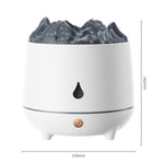 Macchina per aromaterapia domestica con umidificatore a fiamma di simulazione HS01 con luce notturna, Simulation Flame (White), Simulation Flame (Black)