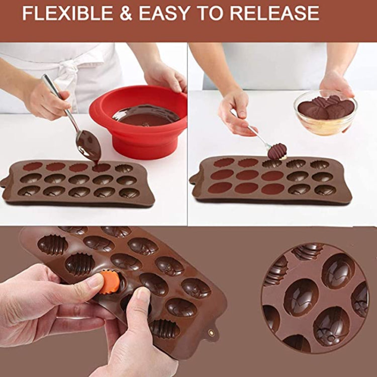 Stampo in silicone per cioccolato in silicone con mini uovo colorato da 10 pezzi, 15 Eggs