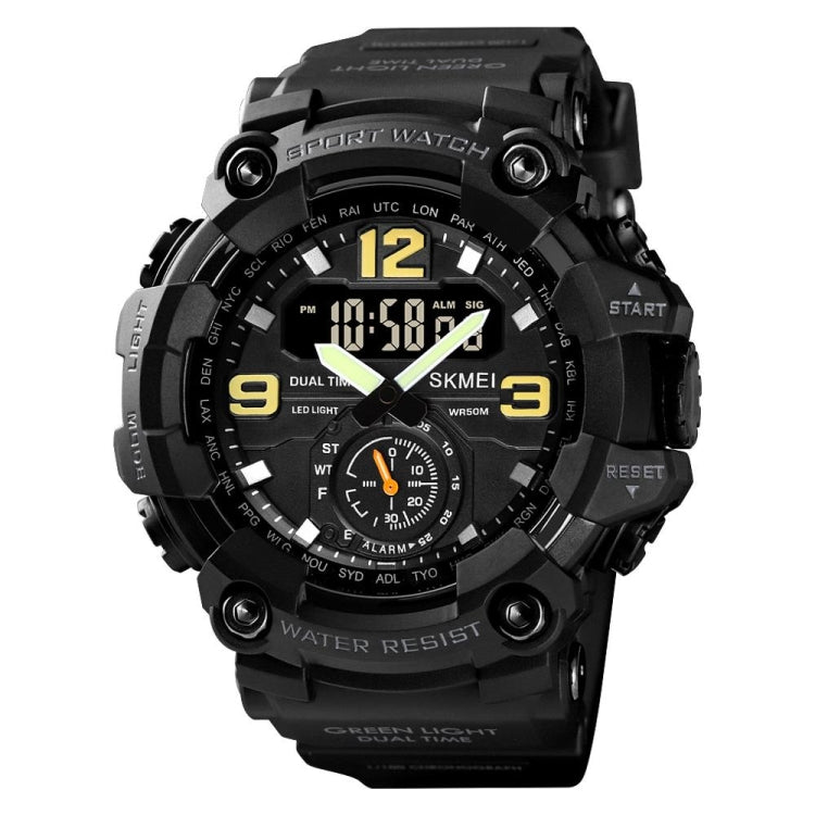 SKMEI 1637 Orologio da uomo con quadrante grande in plastica antiurto con display digitale sportivo per esterni, Black, Army Green, Blue Camouflage, Army Green Camouflage, Gray Black