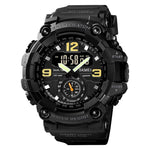 SKMEI 1637 Orologio da uomo con quadrante grande in plastica antiurto con display digitale sportivo per esterni, Black, Army Green, Blue Camouflage, Army Green Camouflage, Gray Black