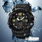 SKMEI 1637 Orologio da uomo con quadrante grande in plastica antiurto con display digitale sportivo per esterni, Black, Army Green, Blue Camouflage, Army Green Camouflage, Gray Black