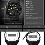 SKMEI 1637 Orologio da uomo con quadrante grande in plastica antiurto con display digitale sportivo per esterni, Black, Army Green, Blue Camouflage, Army Green Camouflage, Gray Black