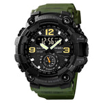 SKMEI 1637 Orologio da uomo con quadrante grande in plastica antiurto con display digitale sportivo per esterni, Black, Army Green, Blue Camouflage, Army Green Camouflage, Gray Black