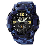SKMEI 1637 Orologio da uomo con quadrante grande in plastica antiurto con display digitale sportivo per esterni, Black, Army Green, Blue Camouflage, Army Green Camouflage, Gray Black