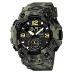 SKMEI 1637 Orologio da uomo con quadrante grande in plastica antiurto con display digitale sportivo per esterni, Black, Army Green, Blue Camouflage, Army Green Camouflage, Gray Black