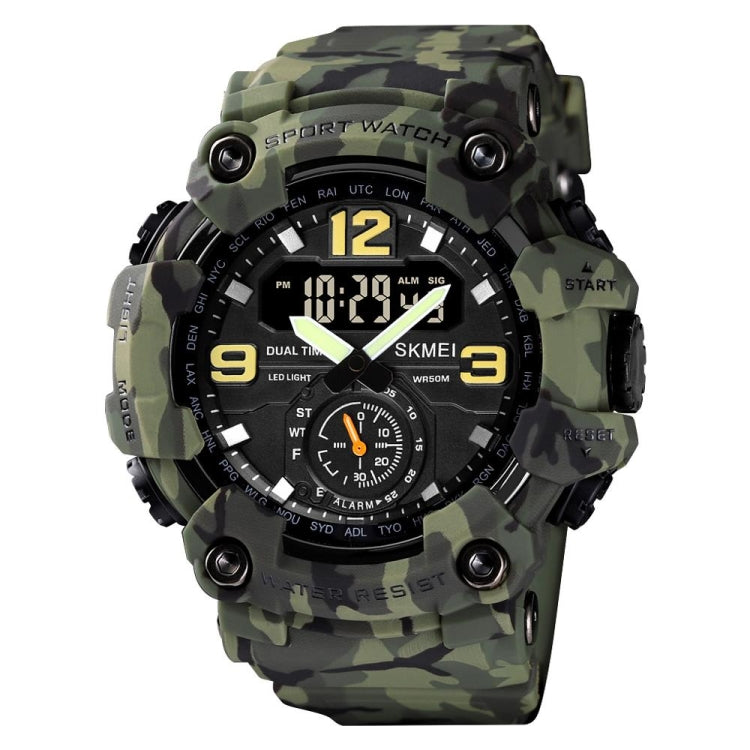 SKMEI 1637 Orologio da uomo con quadrante grande in plastica antiurto con display digitale sportivo per esterni, Black, Army Green, Blue Camouflage, Army Green Camouflage, Gray Black