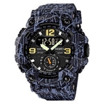 SKMEI 1637 Orologio da uomo con quadrante grande in plastica antiurto con display digitale sportivo per esterni, Black, Army Green, Blue Camouflage, Army Green Camouflage, Gray Black